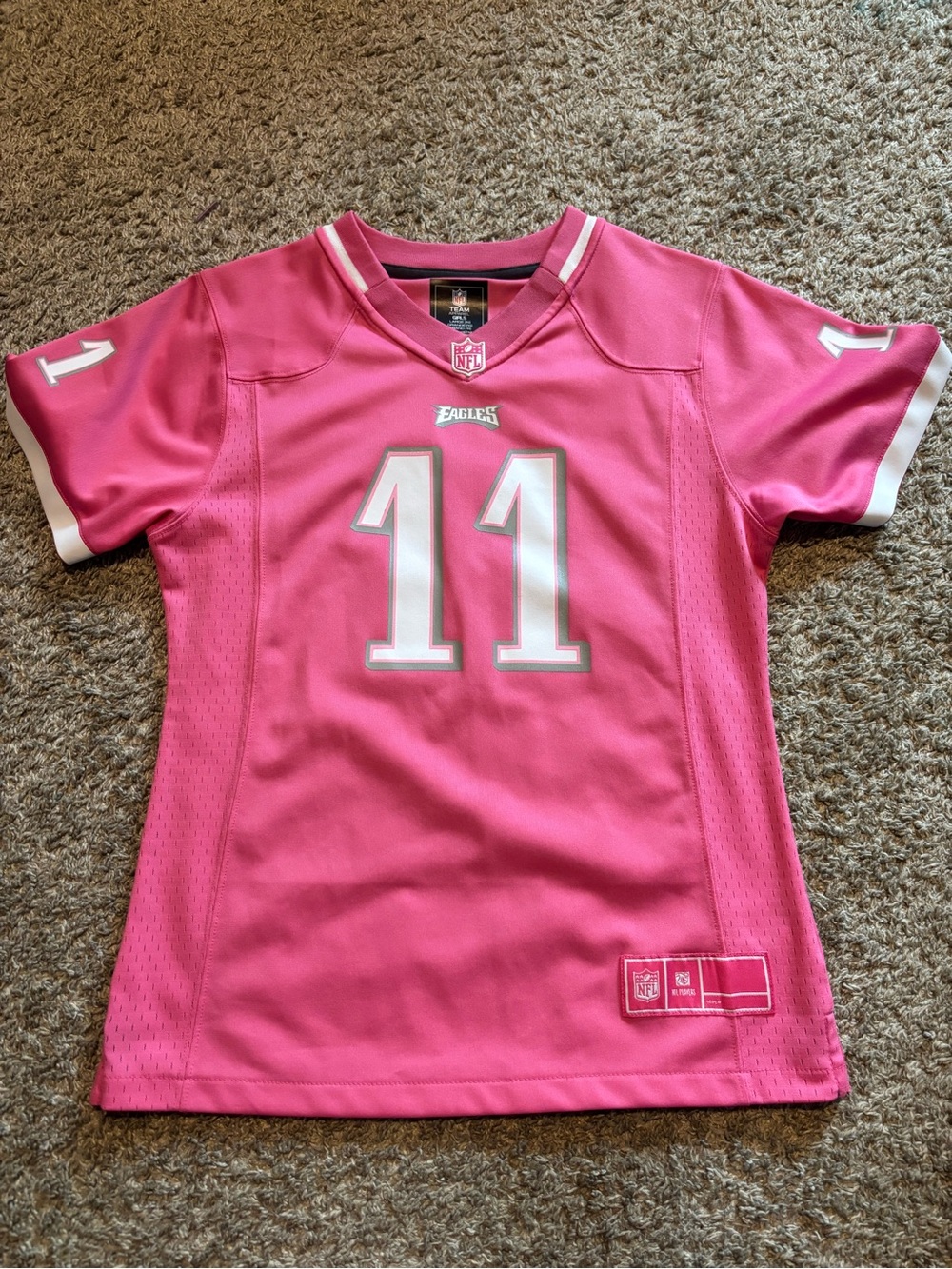 NFL Pink Youth Eagles #11 Football Jersey